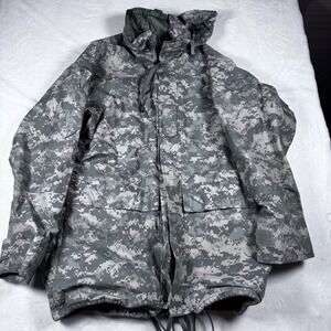 Valley Apparel Parka Jacket Mens MT Gray ACU Camo Cold Weather Hooded Military